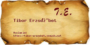 Tibor Erzsébet névjegykártya