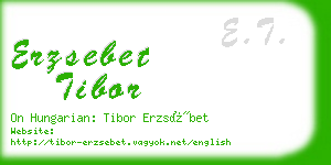 erzsebet tibor business card